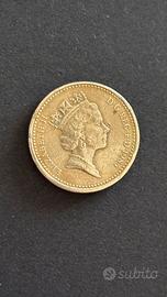 Moneta 1Pound 1985, originale