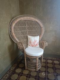 poltrona pavone peacock in vimini