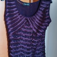 canotta stile vintage con piccole balze in seta