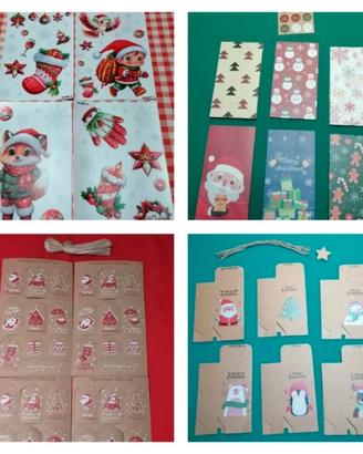 Set accessori Natale (adesivi vetri e kit regali)
