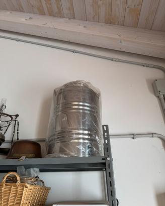 Bidone in acciaio inox 18/10 da 50 litri