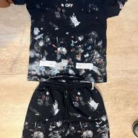 Completo set estivo Off White con schizzi