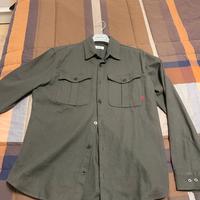 Camicia verde militare in cotone maniche lunghe