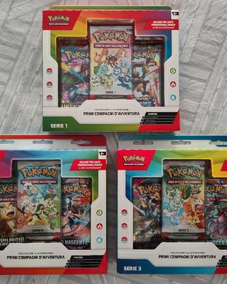 Le 3 serie Pokemon PRIMI COMPAGNI D'AVVENTURA 