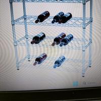 Scaffali in filo cromato portabottiglie 4 ripiani