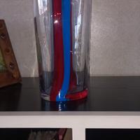 Vaso alto a strisce bicolore Carlo Moretti