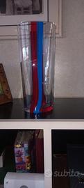 Vaso alto a strisce bicolore Carlo Moretti