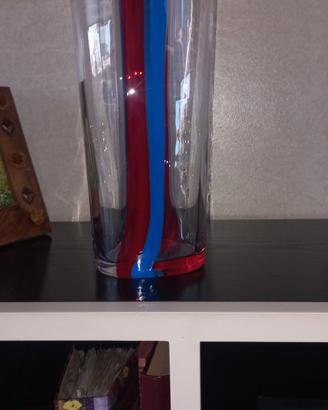 Vaso alto a strisce bicolore Carlo Moretti