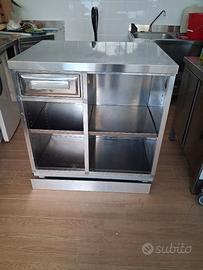 TAVOLO IN ACCIAIO 90X70 BAR