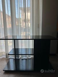 Mobile Acquario in Legno di Colore Nero, 41x100x68