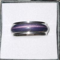 Anello in acciaio inox con inserto viola