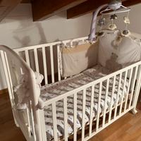 Lettino - Culla Erbesi + materasso + paracolpi