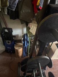 Dischi pesi + manubri + bilanciere + portadischi