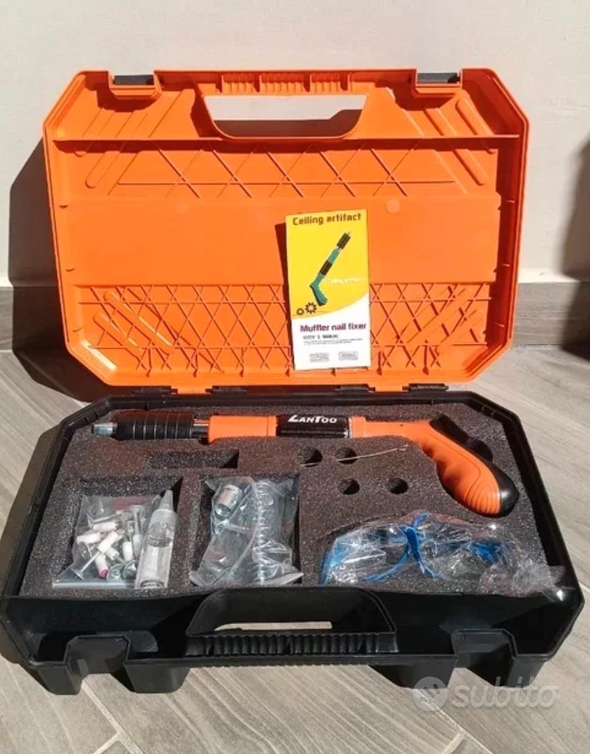 Pistola Sparachiodi Per Cemento E Ferro 5 Velocità – Kit Con 150 Chiodi, Valigetta, Occhiali E Guanti, Per Montaggio A Muro