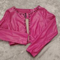 giacca top crop ecopelle 