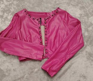 giacca top crop ecopelle 