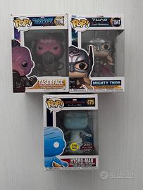 3 funko pop marvel taserface thor hydro-man