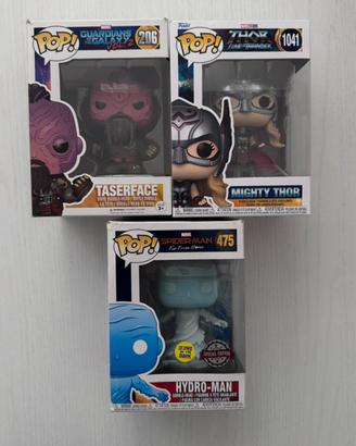 3 funko pop marvel taserface thor hydro-man