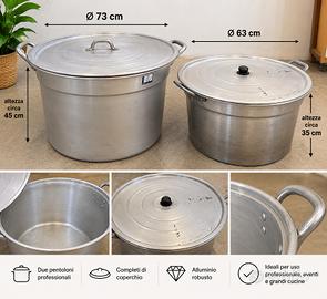 Pentoloni professionali con coperchio – Ø 73 e 63