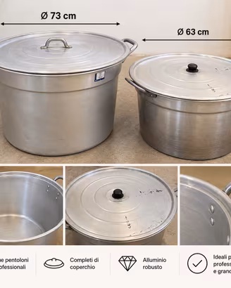 Pentoloni professionali con coperchio – Ø 73 e 63
