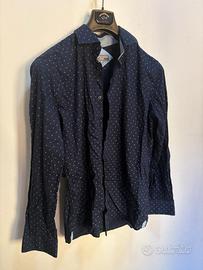 C&S Cotton&Silk camicia blu navy fantasia