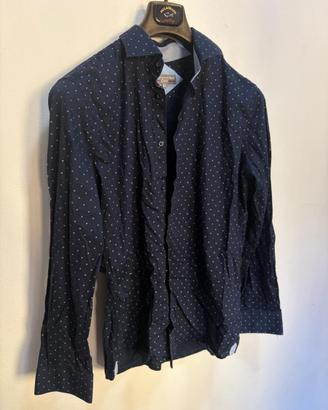 C&S Cotton&Silk camicia blu navy fantasia
