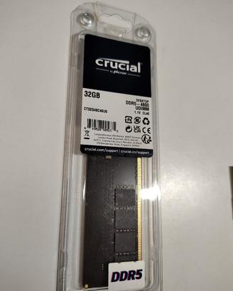 RAM Crucial 32 GB DDR5-4800 Desktop (UDIMM)