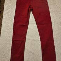 Jeans rosso per bambino di 12 anni