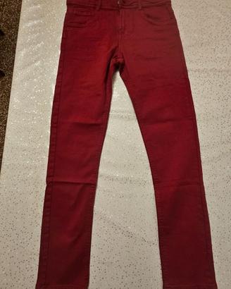 Jeans rosso per bambino di 12 anni