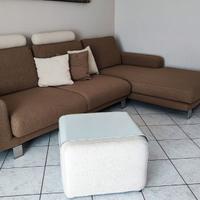 Divano Dema Design Italia con Chaise Longue, Pouf