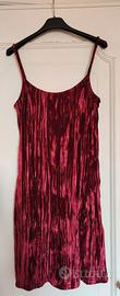 Vestito rosso / borgogna effetto velluto