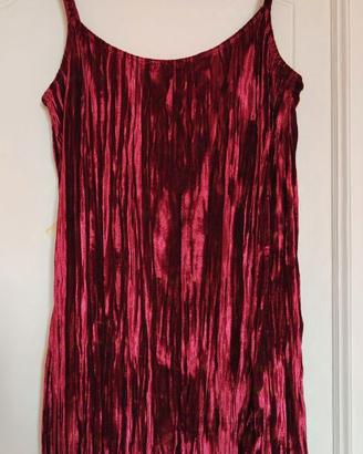 Vestito rosso / borgogna effetto velluto