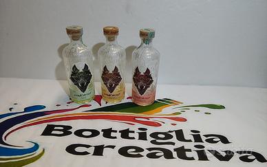 SET GIN LONE WOLF 3 BOTTIGLIE VUOTE DIVERSE 
