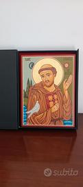 Icona dipinta a mano San Francesco d'Assisi