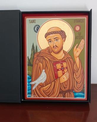 Icona dipinta a mano San Francesco d'Assisi