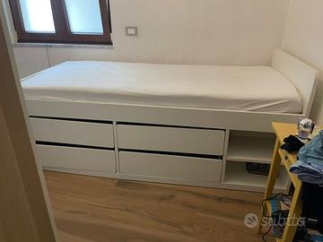 Letto IKEA SLAKT con contenitori e materasso