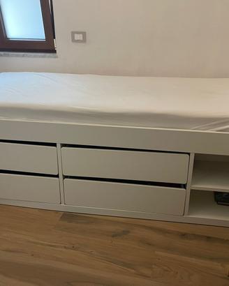 Letto IKEA SLAKT con contenitori e materasso