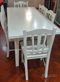Tavolo allungabile laccato bianco 