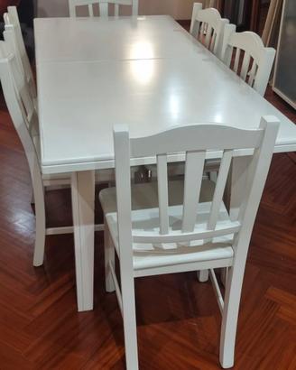 Tavolo allungabile laccato bianco 