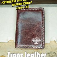 Porta tessere pelle Wax volanata tobacco