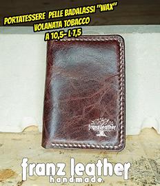 Porta tessere pelle Wax volanata tobacco