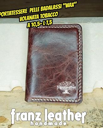 Porta tessere pelle Wax volanata tobacco