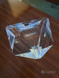 portacenere in cristallo trasparente sfaccettato