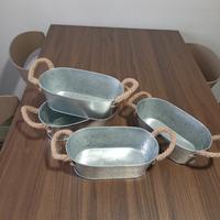 set 4 vasi per piante in metallo 