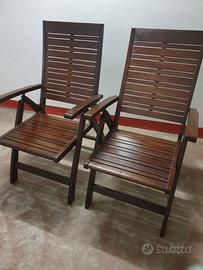 2 Sedie legno massello con braccioli