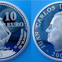 SPAGNA 10 EURO ARGENTO NAVE VELIERO STORIA