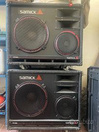 Casse speakers Vintage Samick con ampli e mixer