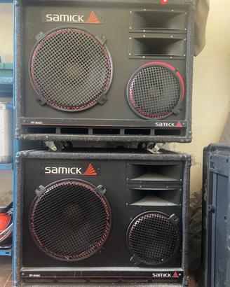 Casse speakers Vintage Samick con ampli e mixer