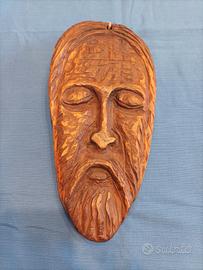 Volto di Cristo in legno intagliato a mano 34 cm