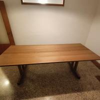 KLIMPFJÄLL Tavolo, grigio-marrone, 240x95 cm